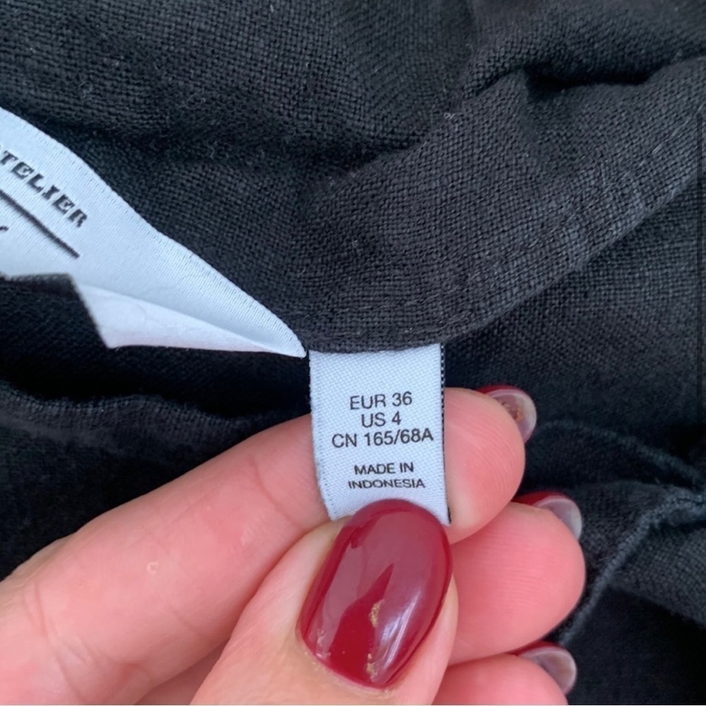 Los Angeles Atelier & Other Stories black Wrap 100% linen mini skirt, Size Small - Picture 8 of 10